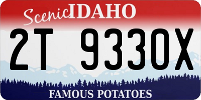 ID license plate 2T9330X