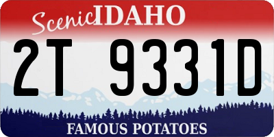 ID license plate 2T9331D