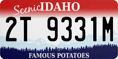 ID license plate 2T9331M