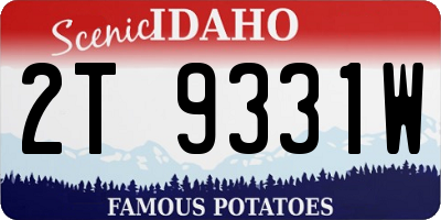 ID license plate 2T9331W