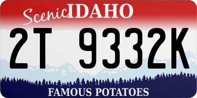 ID license plate 2T9332K