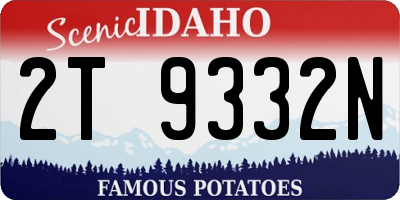 ID license plate 2T9332N