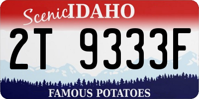ID license plate 2T9333F
