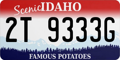 ID license plate 2T9333G