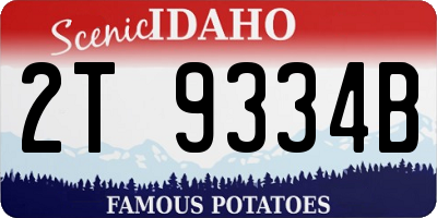 ID license plate 2T9334B