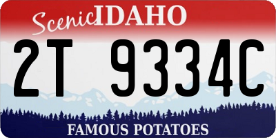 ID license plate 2T9334C
