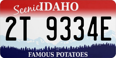 ID license plate 2T9334E
