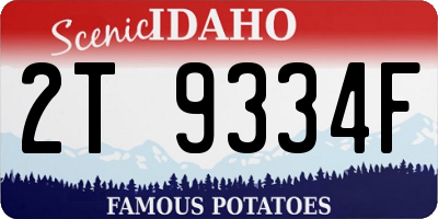 ID license plate 2T9334F