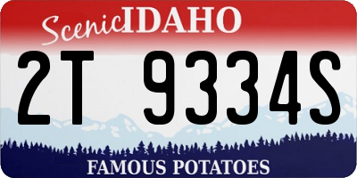 ID license plate 2T9334S