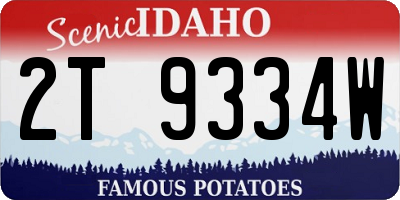 ID license plate 2T9334W