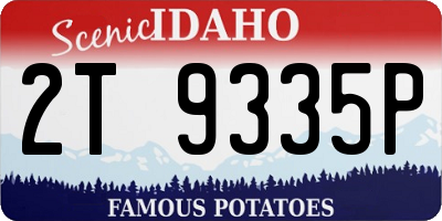 ID license plate 2T9335P
