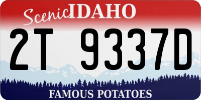 ID license plate 2T9337D