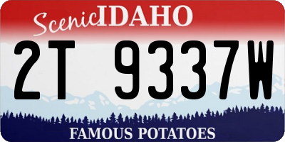 ID license plate 2T9337W