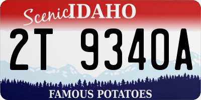 ID license plate 2T9340A