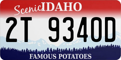 ID license plate 2T9340D