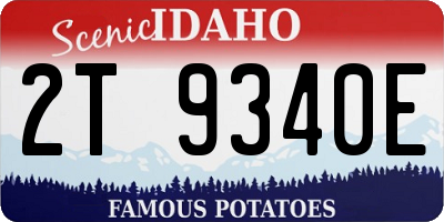 ID license plate 2T9340E