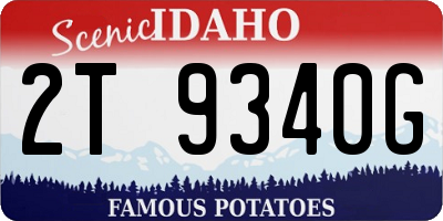 ID license plate 2T9340G