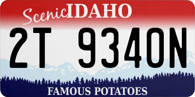 ID license plate 2T9340N