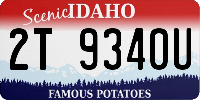 ID license plate 2T9340U
