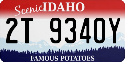 ID license plate 2T9340Y