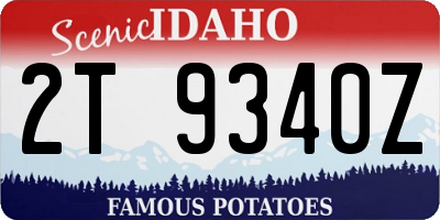 ID license plate 2T9340Z