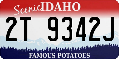 ID license plate 2T9342J