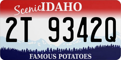 ID license plate 2T9342Q