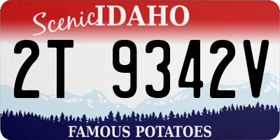 ID license plate 2T9342V