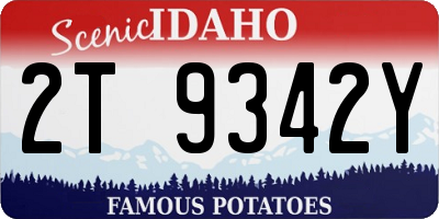 ID license plate 2T9342Y