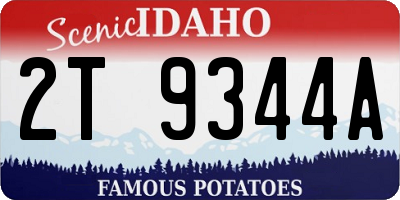ID license plate 2T9344A