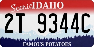 ID license plate 2T9344C