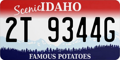 ID license plate 2T9344G