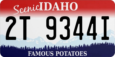 ID license plate 2T9344I