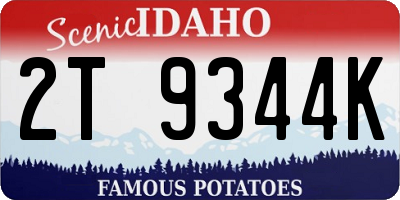 ID license plate 2T9344K