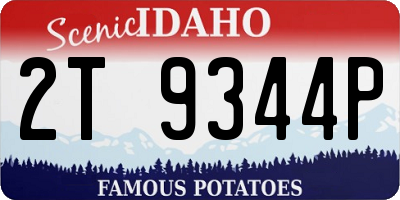 ID license plate 2T9344P