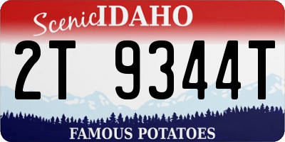 ID license plate 2T9344T