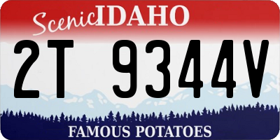 ID license plate 2T9344V