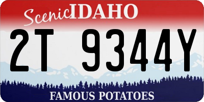 ID license plate 2T9344Y