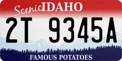 ID license plate 2T9345A