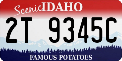 ID license plate 2T9345C