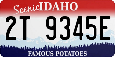 ID license plate 2T9345E