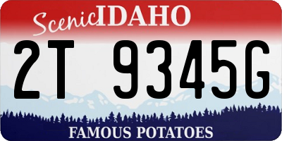 ID license plate 2T9345G