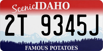 ID license plate 2T9345J