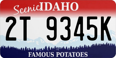 ID license plate 2T9345K