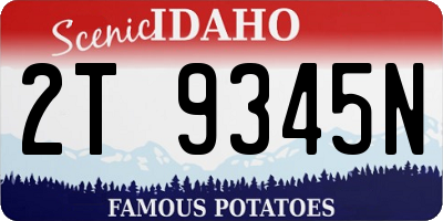 ID license plate 2T9345N
