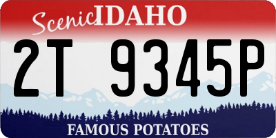 ID license plate 2T9345P