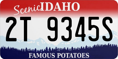 ID license plate 2T9345S