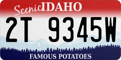 ID license plate 2T9345W