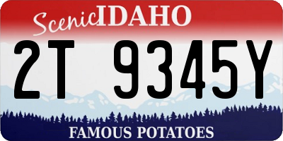 ID license plate 2T9345Y
