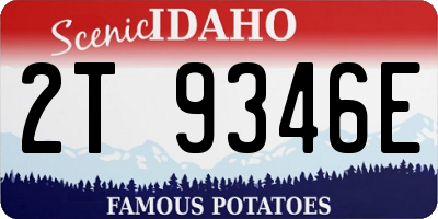 ID license plate 2T9346E